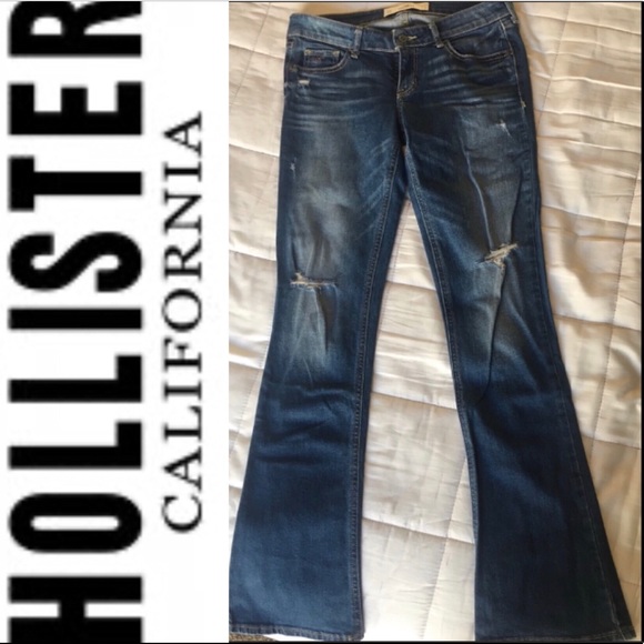 Hollister Denim - Hollister ripped bootcut jeans, super trendy 🤩